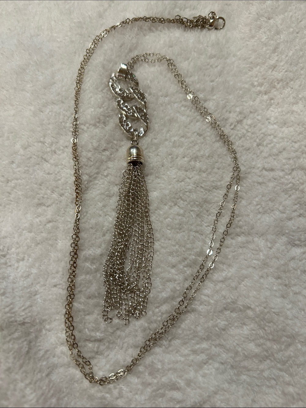 Silver Tassel Pendant Necklace - Women Jewelry